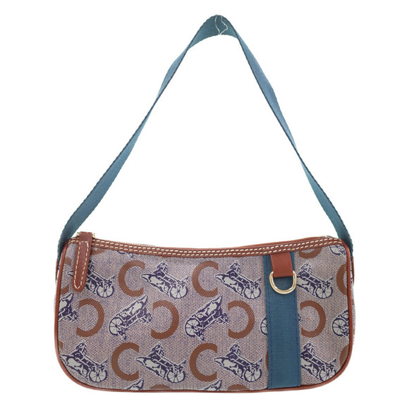 Celine Horse Carriage C Macadam Handbag Blue Brown - Picture 1 of 9